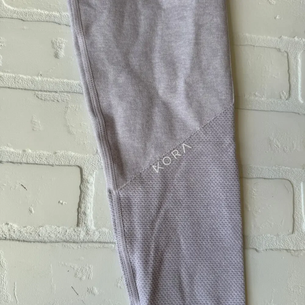 KORA Women's Athletic Contour Leggings Light Purple Compression Yoga - sz L - Picture 3 of 6